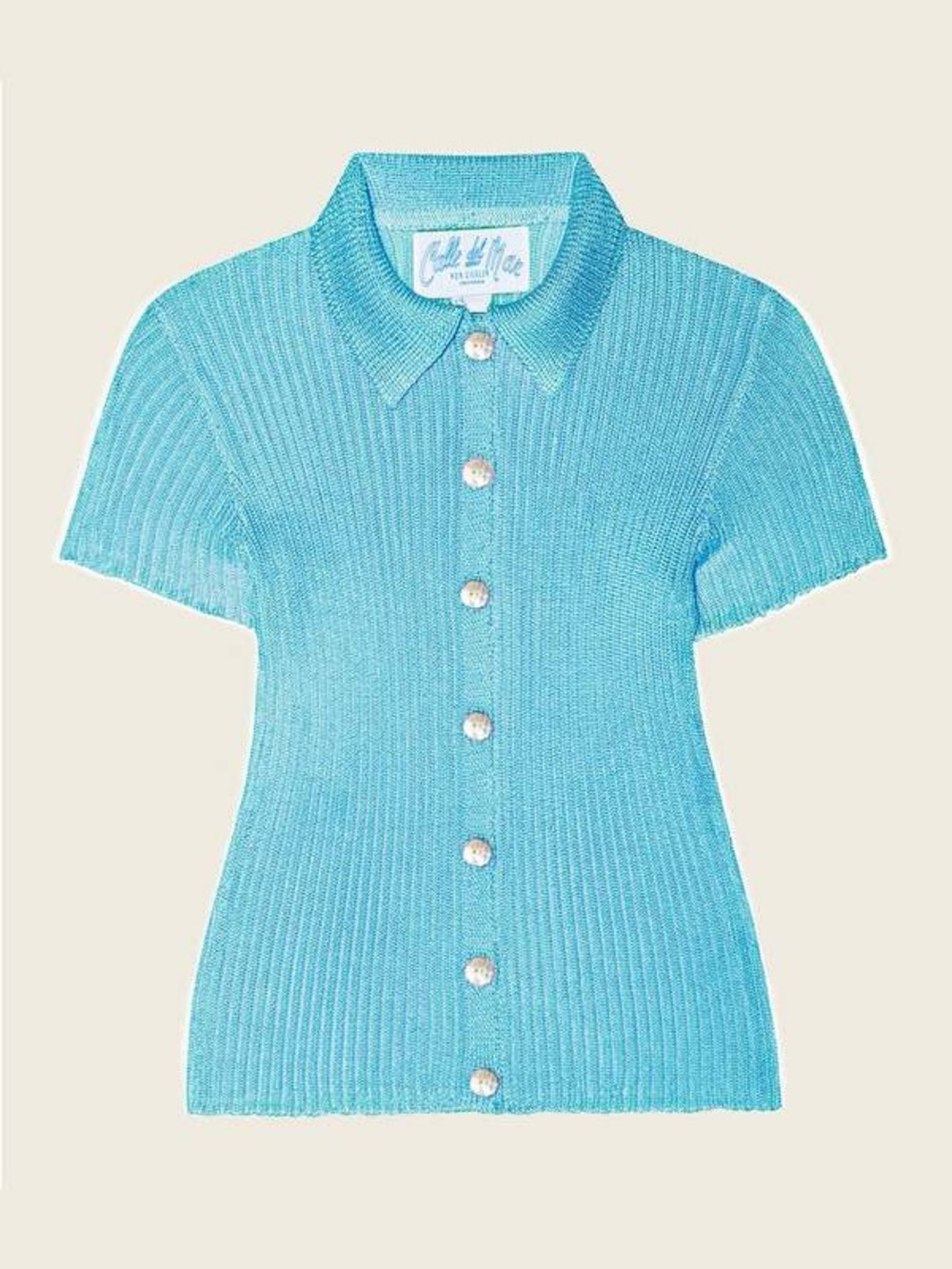 Ribbed Short Sleeve Cardigan